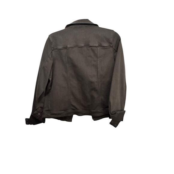 Liverpool Los Angeles Women's Olive Night Bradford Moto Denim Jacket Size Medium - Picture 3 of 8